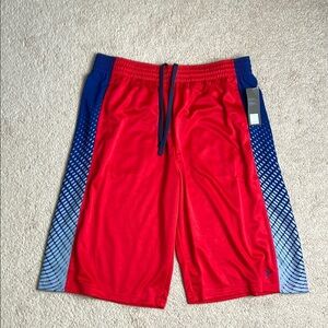 Old Navy Red and Blue Athletic Shorts with Gradient Design